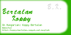 bertalan koppy business card